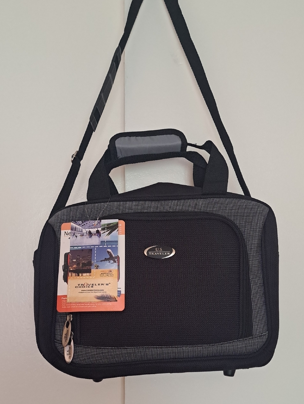 U.S. TRAVELER Black & Gray Men’s Shoulder Bag
